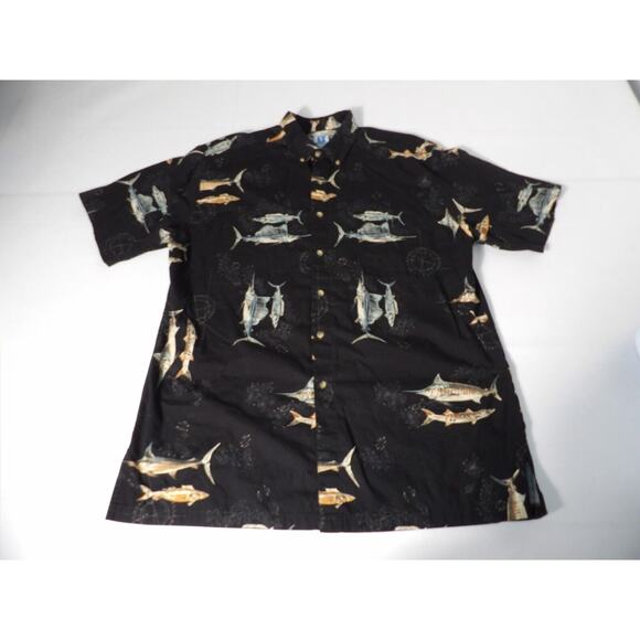 Hook & Tackle Shirt Mens Button Up XL Fish Trout Cotton Poplin Outdoors DadCore - Picture 2 of 8